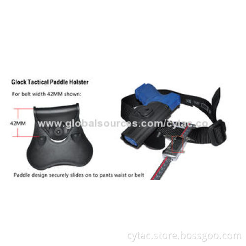 Glock 17/19/23/32 Paddle Holster, Made of Black Polymer, Designed with Release Button